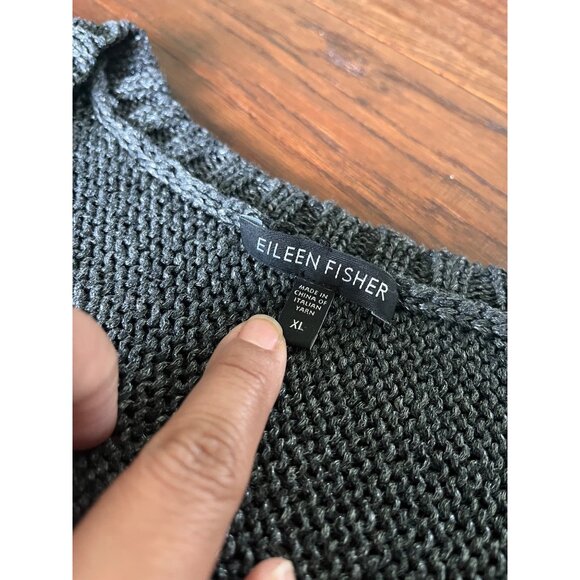 Eileen Fisher Women’s Italian yarn Grey Sweater sz XL - Picture 3 of 6